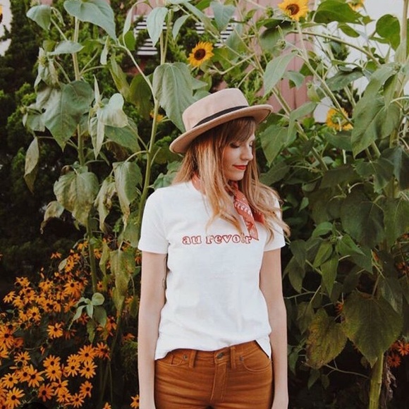 Madewell Tops - embroidered au revoir retro tee